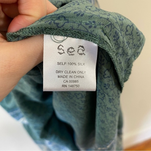 Sea NY Sabine Silk Crepe Printed Midi Dress Block Print Tassel Size 2 - Picture 5 of 6